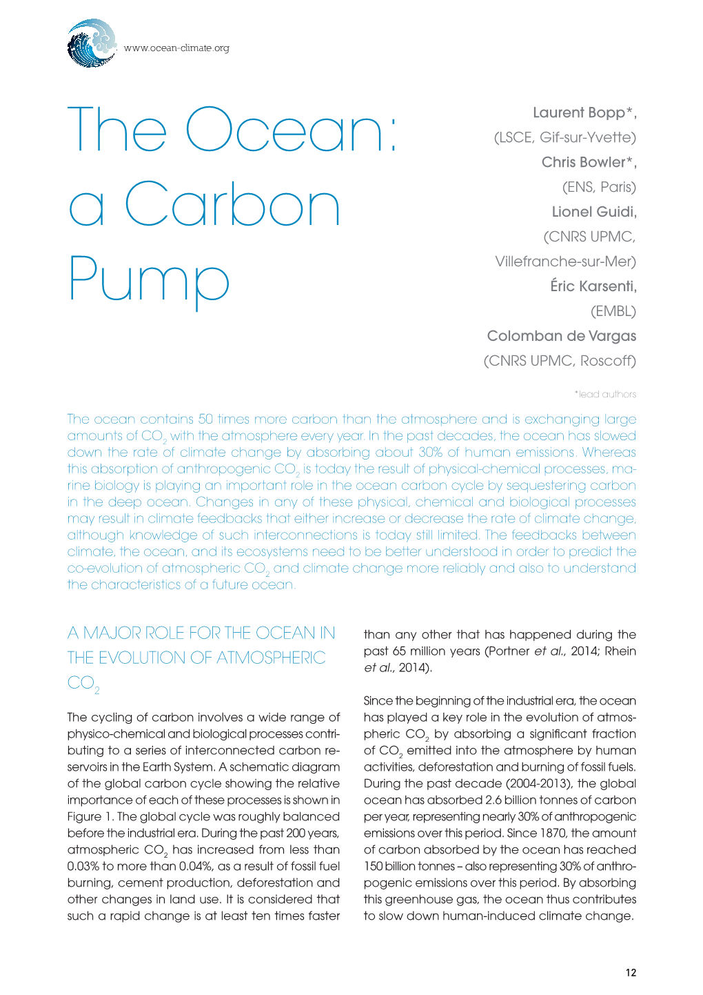 The Ocean: a Carbon Pump