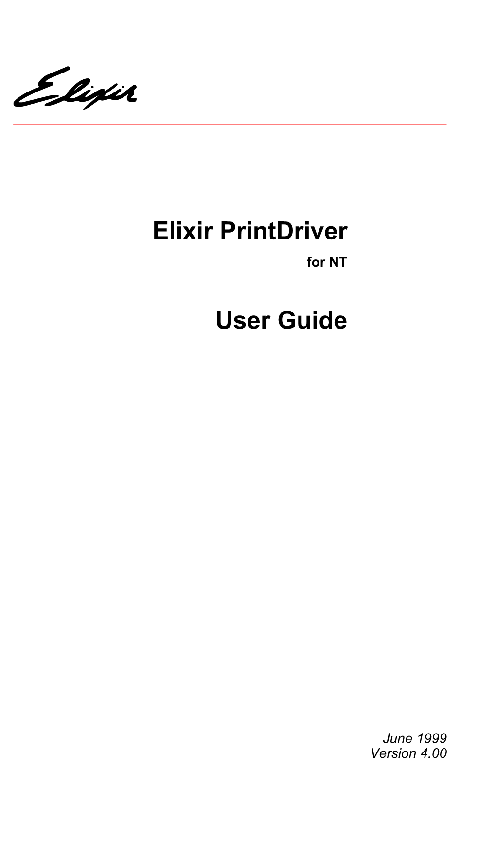 Elixir Printdriver User Guide