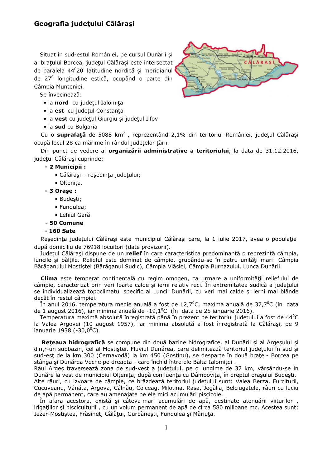 Geografia Judeţului Călăraşi