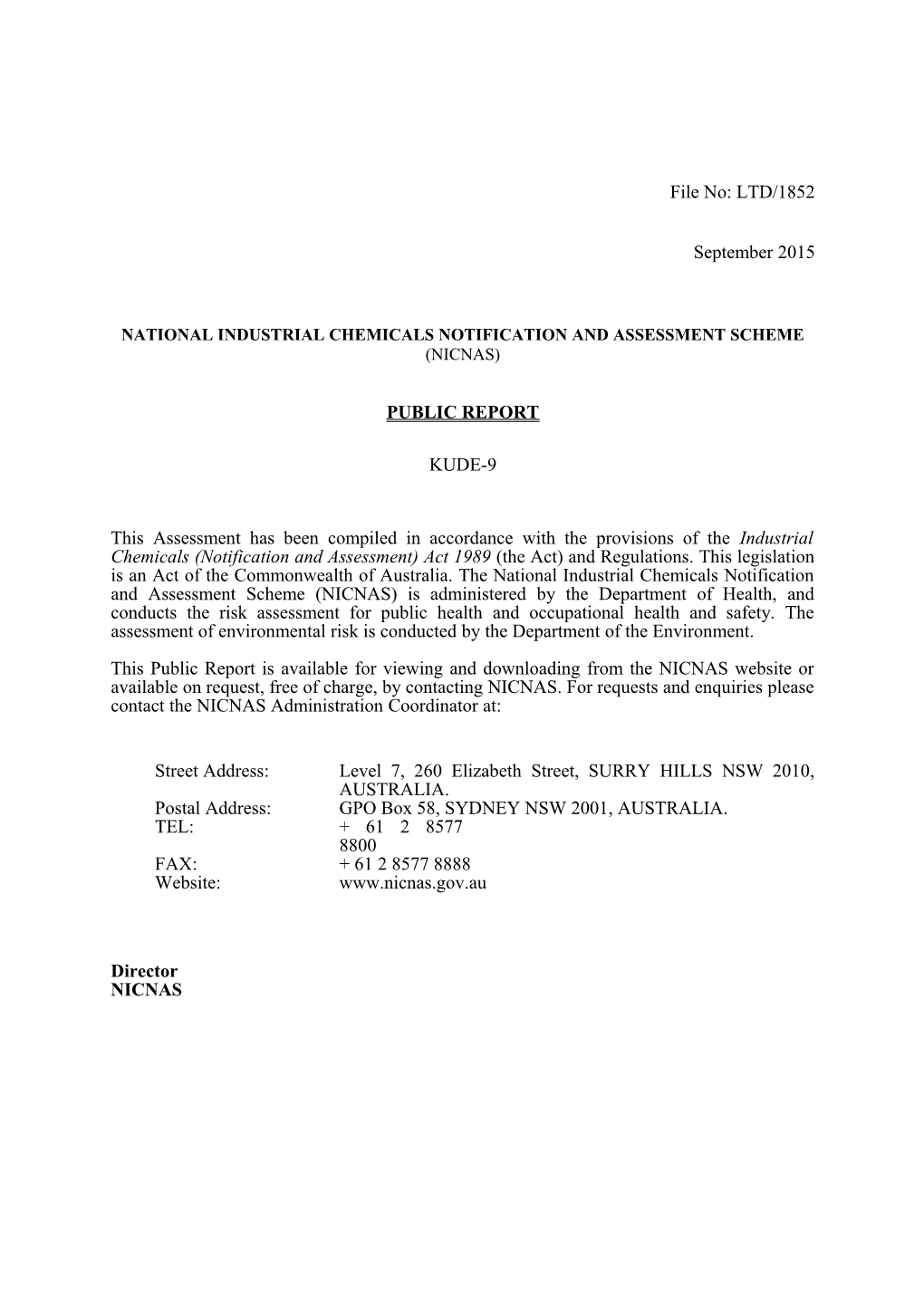 National Industrial Chemicals Notification and Assessment Scheme s44