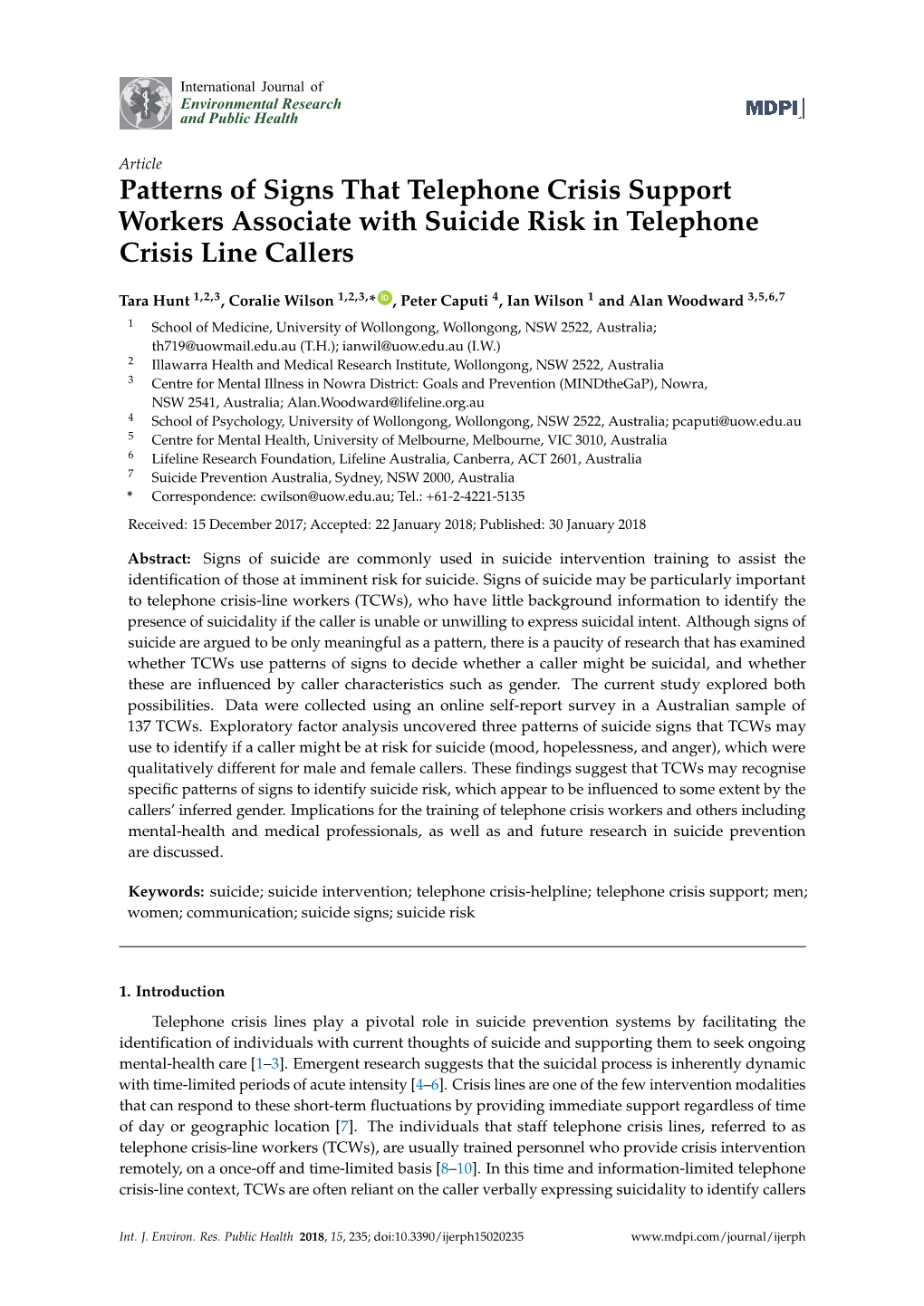 Patterns of Signs That Telephone Crisis Support Workers Associate with Suicide Risk in Telephone Crisis Line Callers