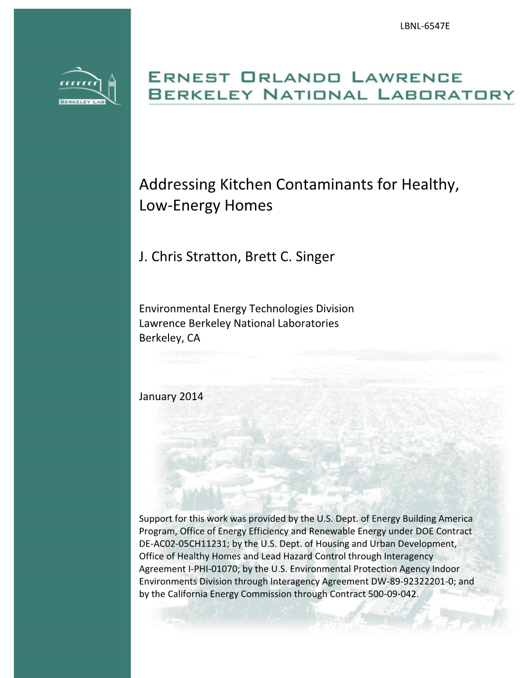 Addressing Kitchen Contaminants for Healthy, Low-Energy Homes