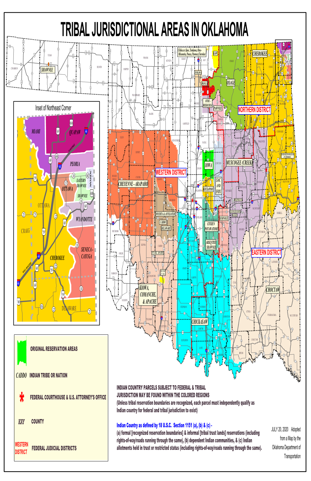 Tribal Jurisdictional Areas in Oklahoma