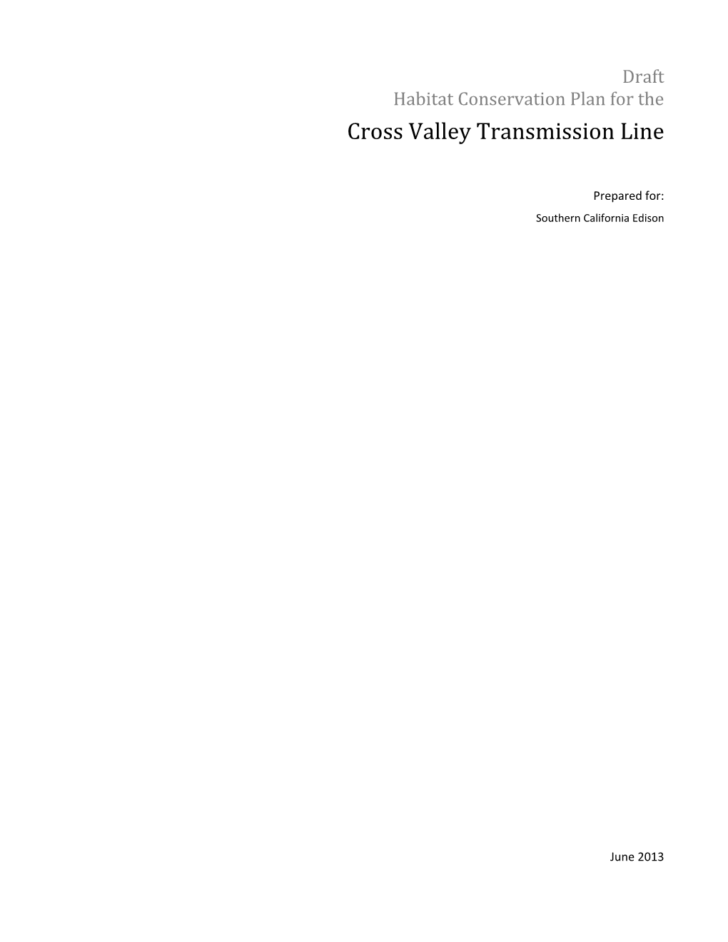 Cross Valley Transmission Line