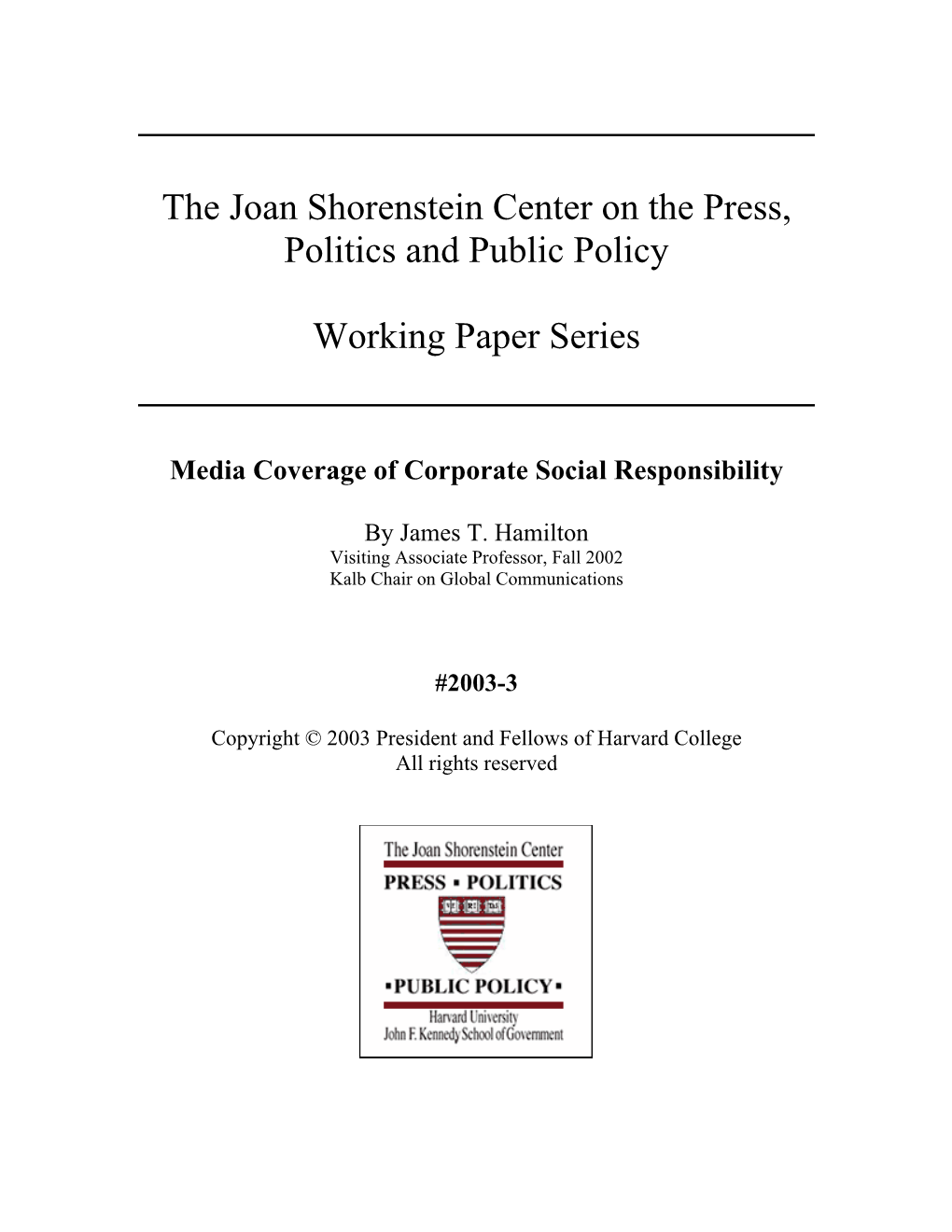 Media Coverage of Corporate Social Responsibility