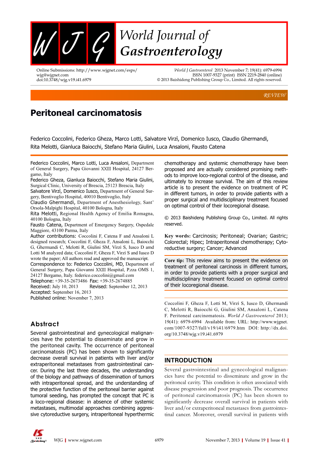 Peritoneal Carcinomatosis