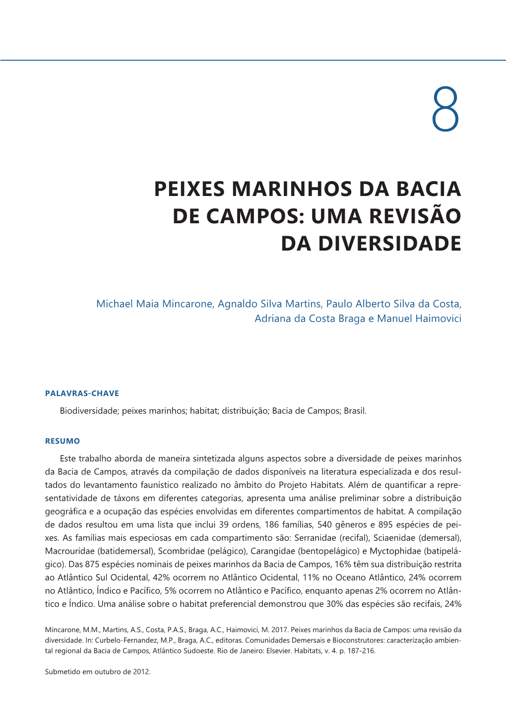 Peixes Marinhos Da Bacia De Campos: Uma Revisão Da Diversidade