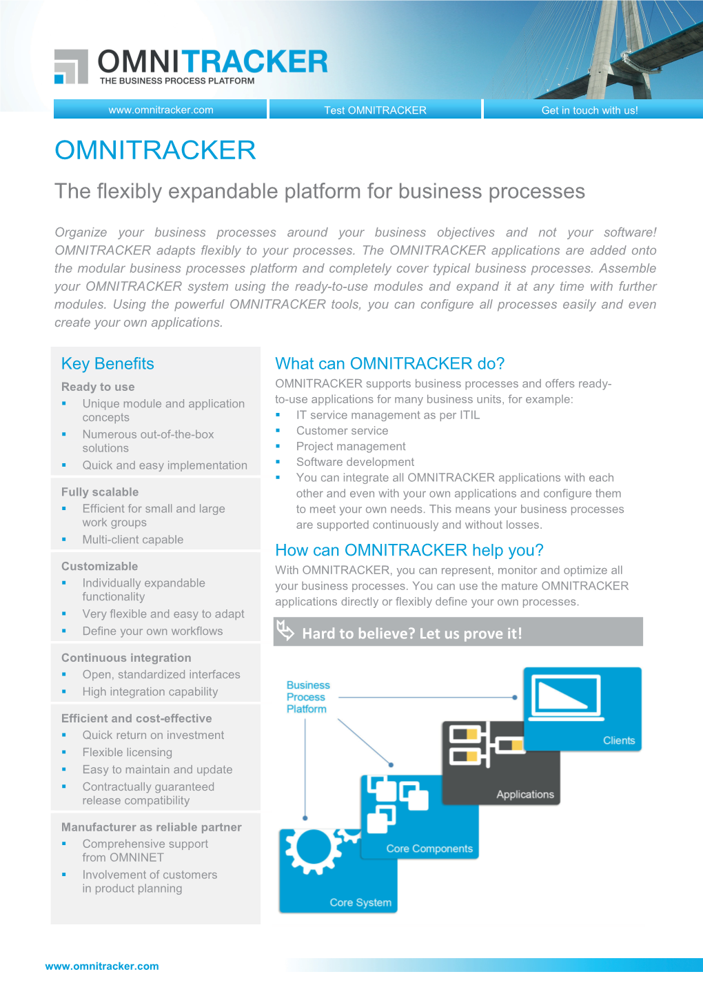 Omnitracker.Com Test OMNITRACKER Get in Touch with Us! OMNITRACKER the Flexibly Expandable Platform for Business Processes