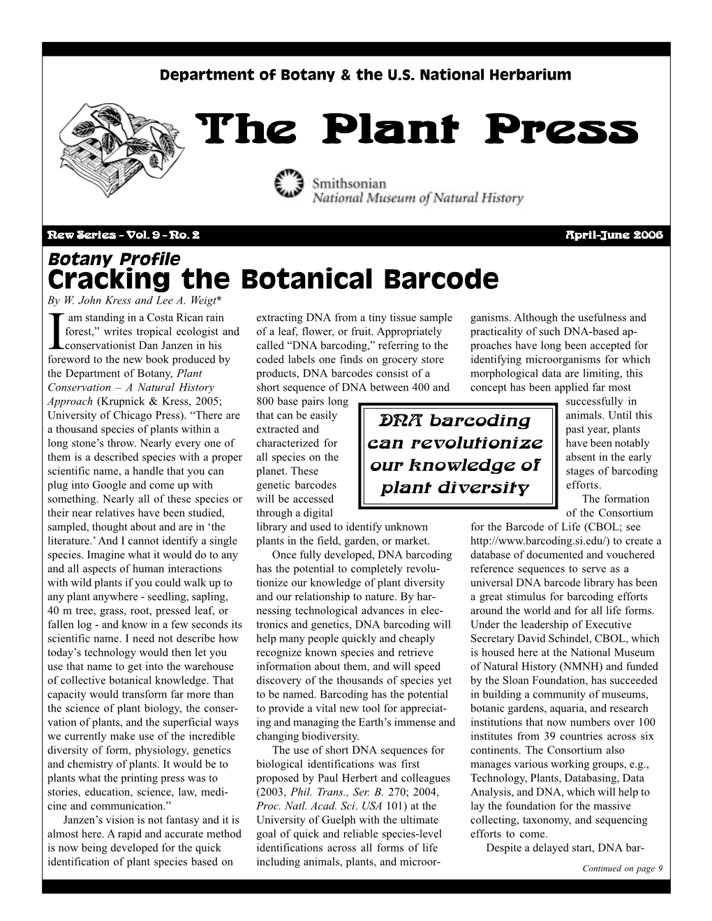 Cracking the Botanical Barcode by W