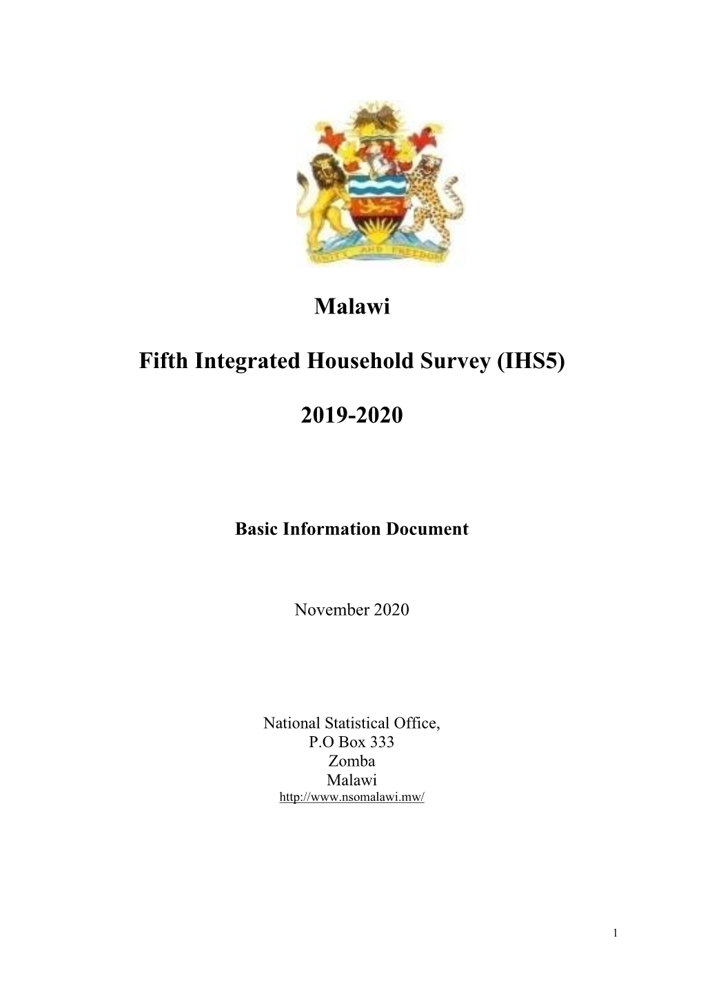 Malawi Fifth Integrated Household Survey