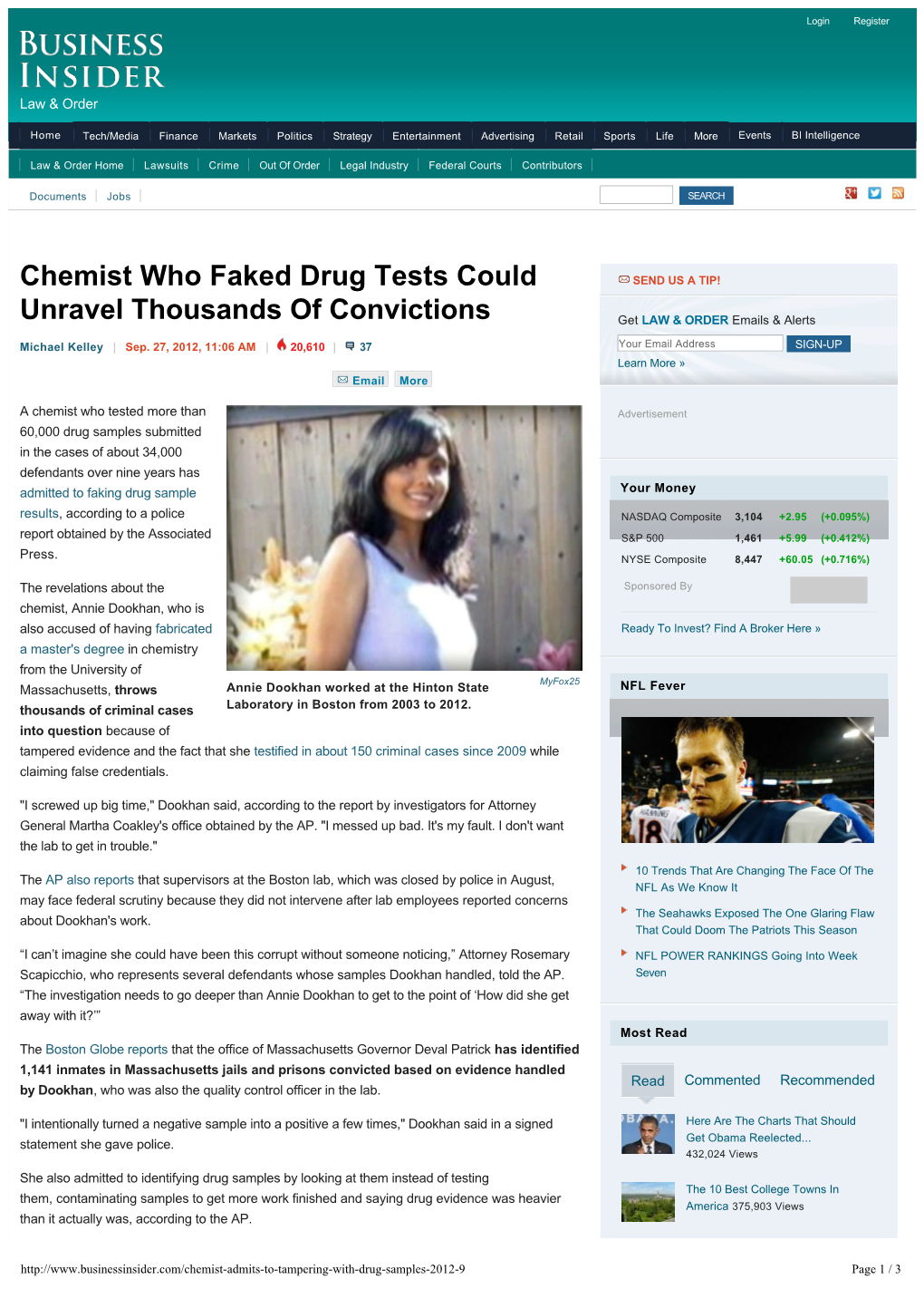 Chemist Admits Tampering with Drug Samples
