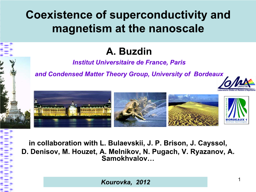 And Superconductivity Coexistence