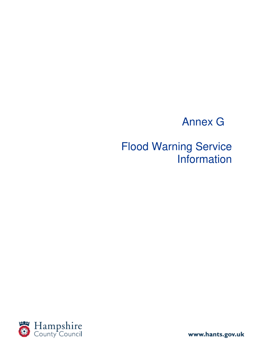 Annex G Flood Warning Service Information