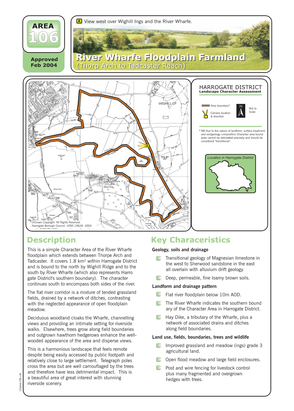 Area 106 River Wharfe Floodplain Farmland (Thorp Arch to Tadcaster Reach)