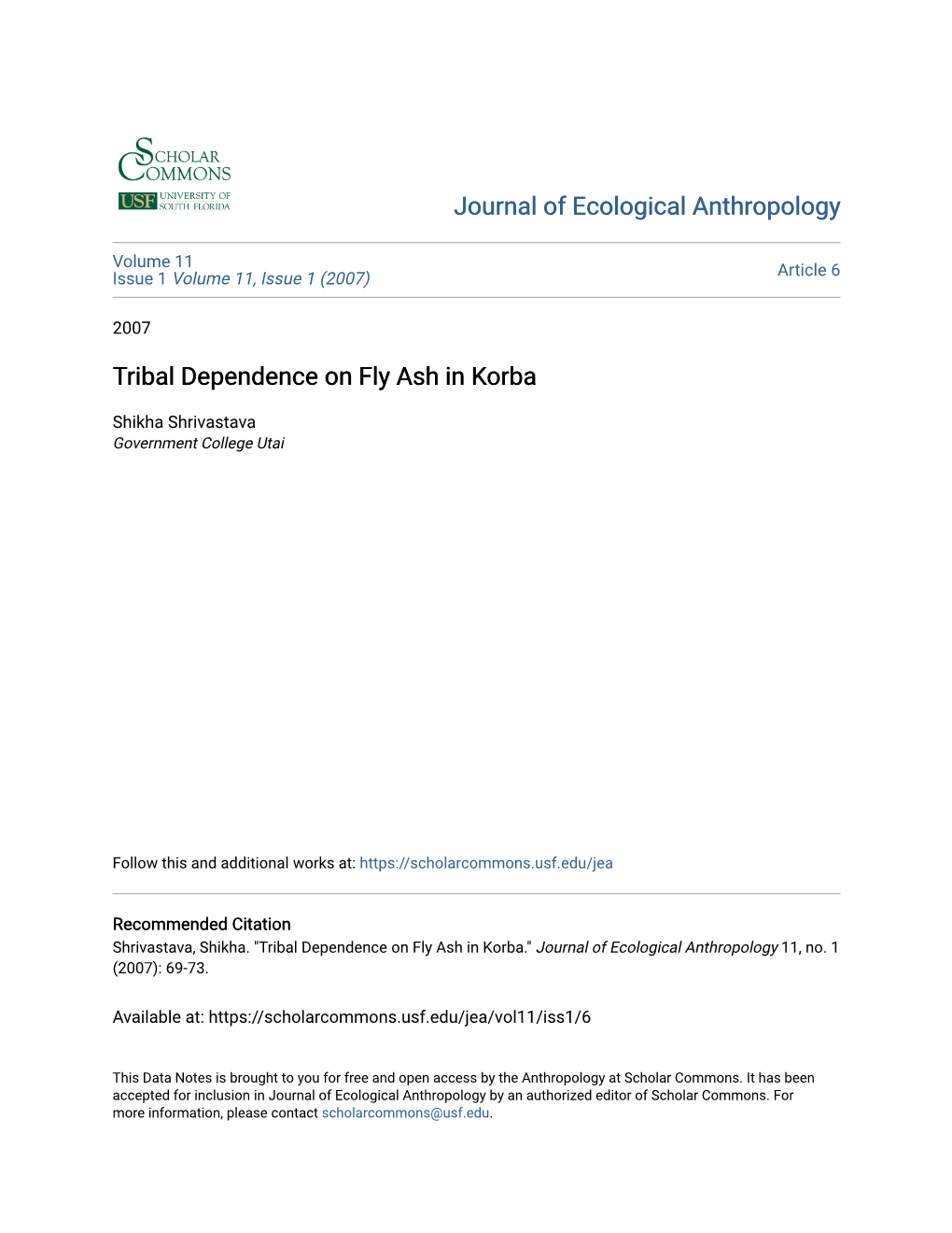 Tribal Dependence on Fly Ash in Korba