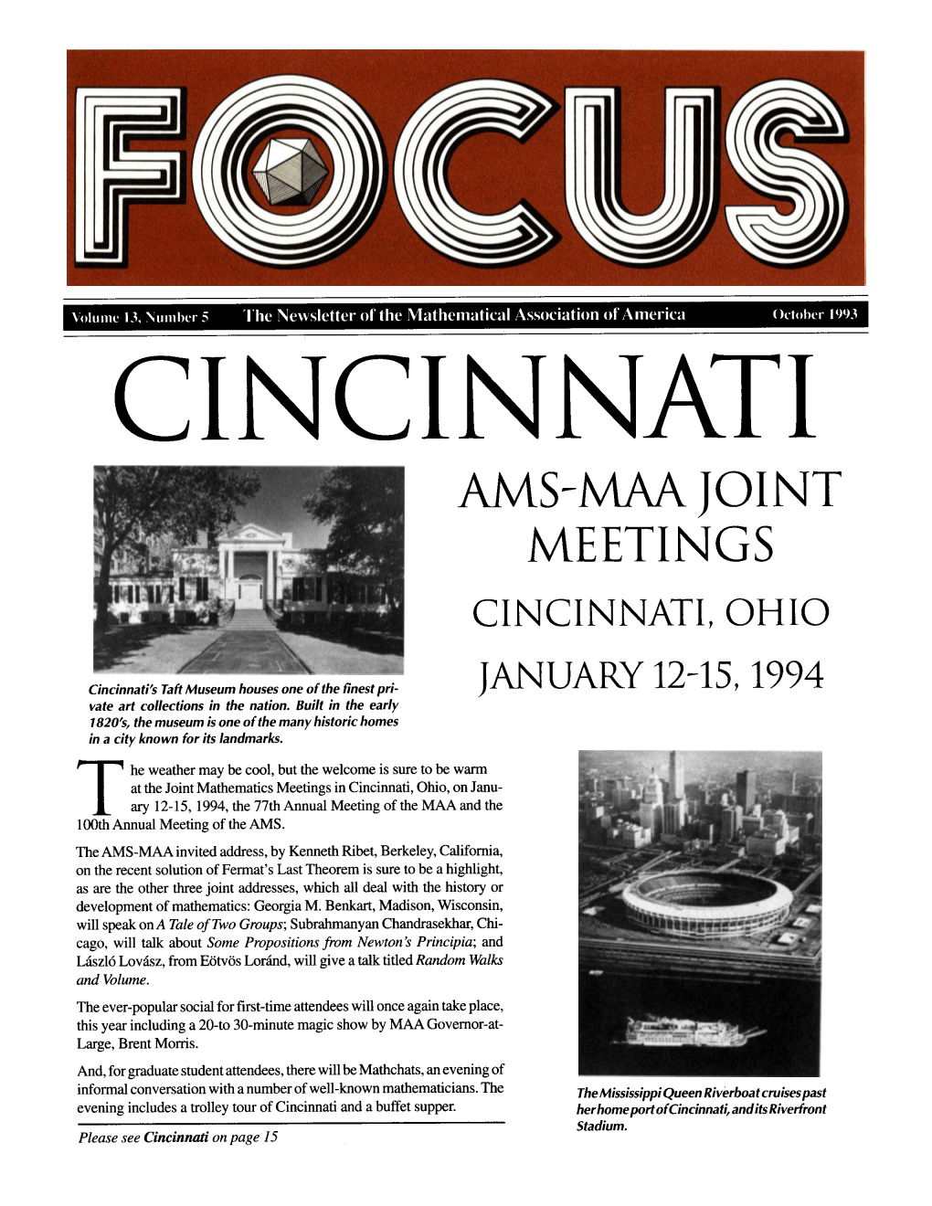 Ams-Mm Joint Meetings Cincinnati, Ohio