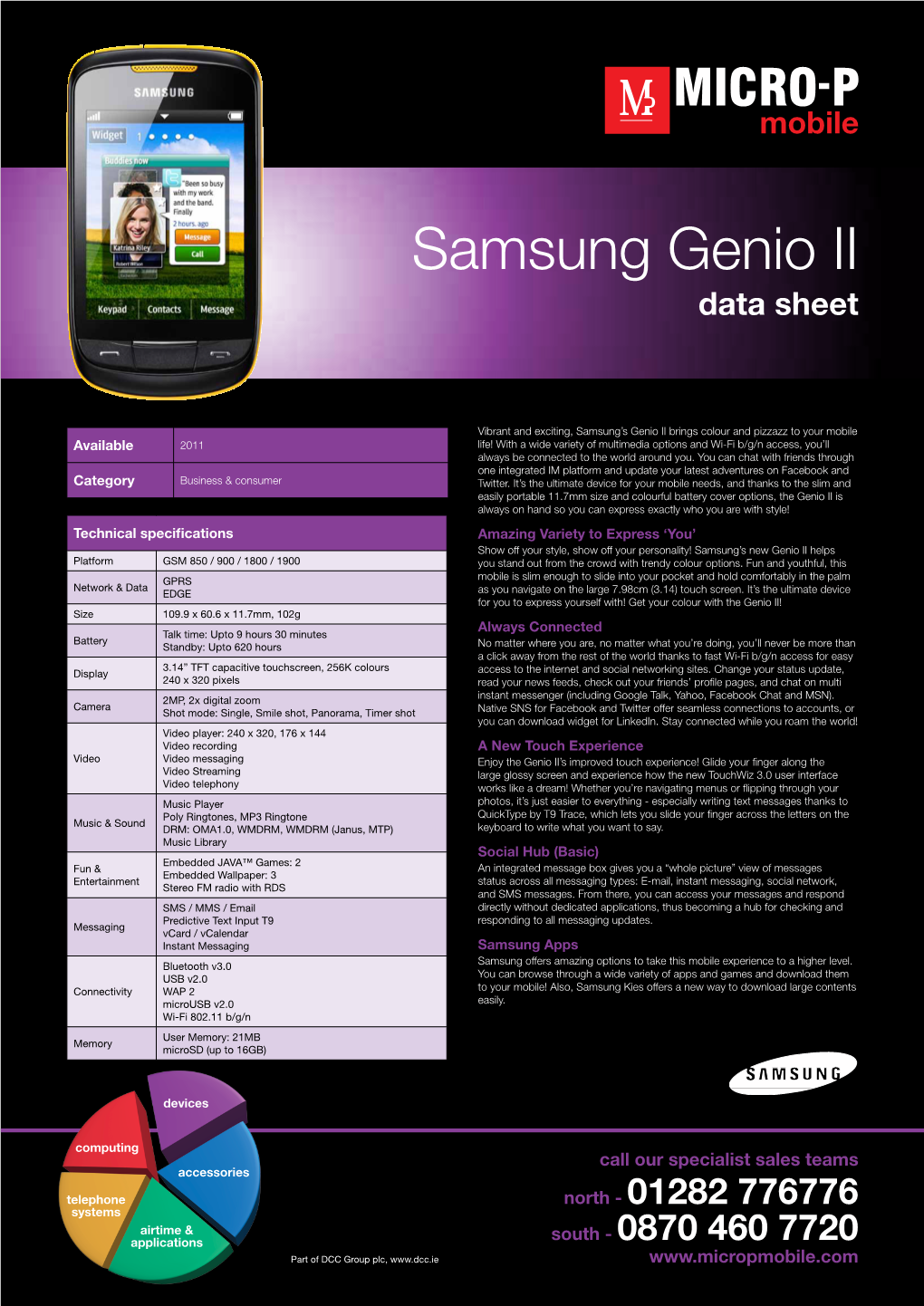 Samsung Genio II Data Sheet