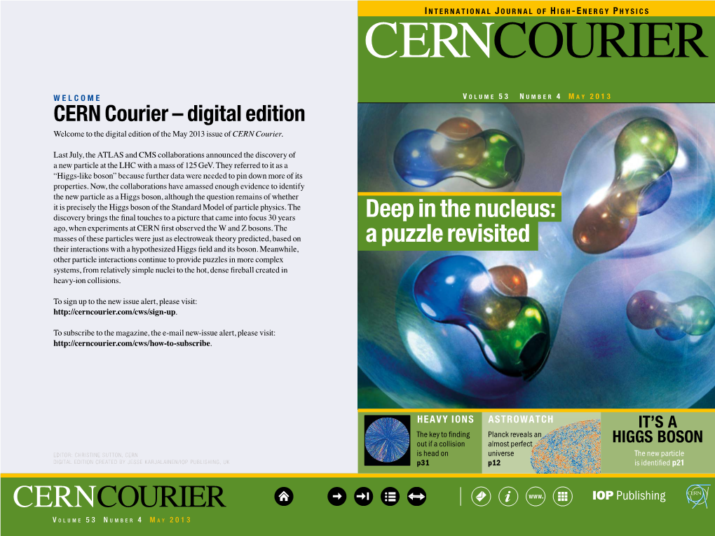 May 2013 Issue of CERN Courier