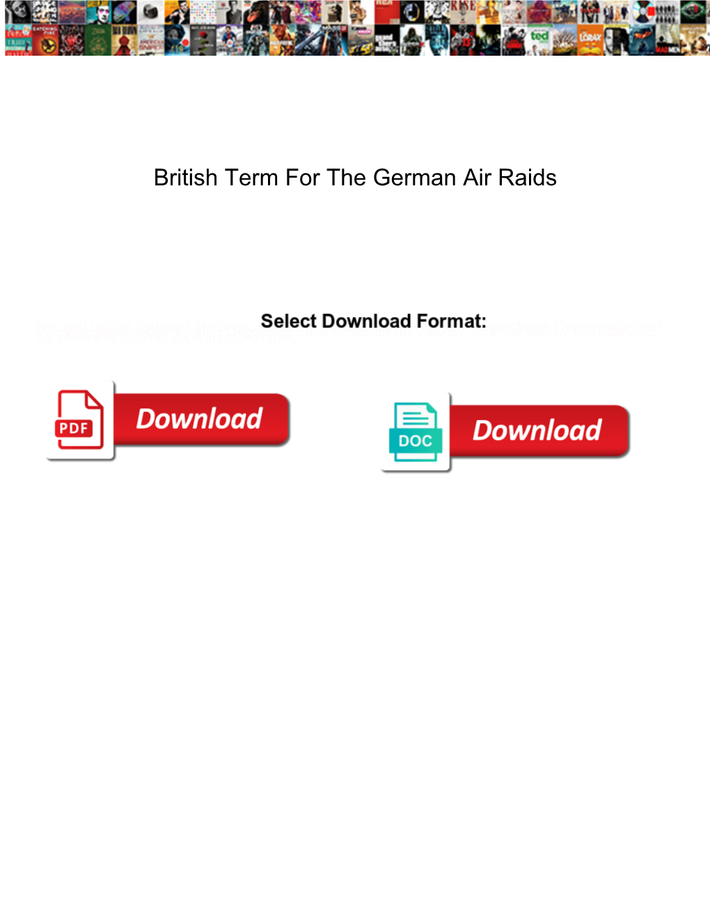 British Term for the German Air Raids