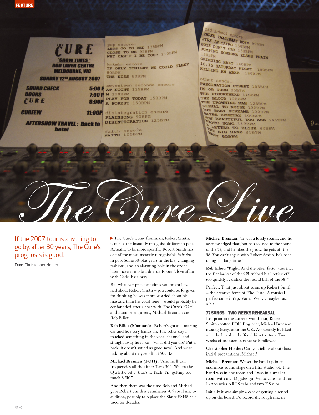 The Cure Live Issue 57