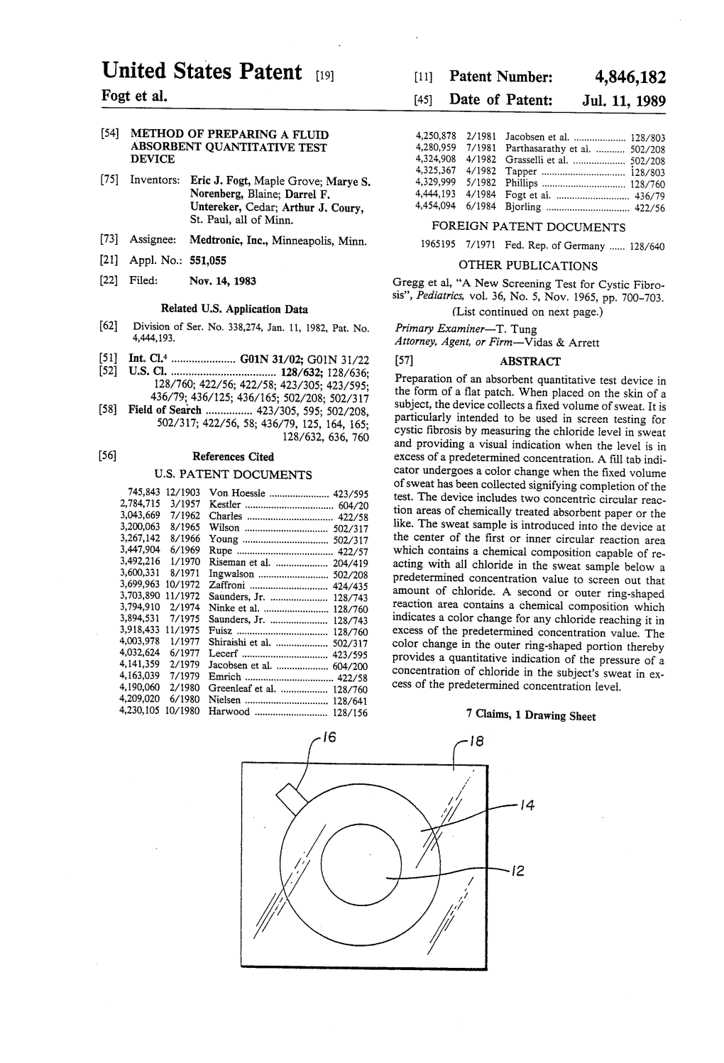 United States Patent (19) 11 Patent Number: 4,846,182 Fogt Et Al