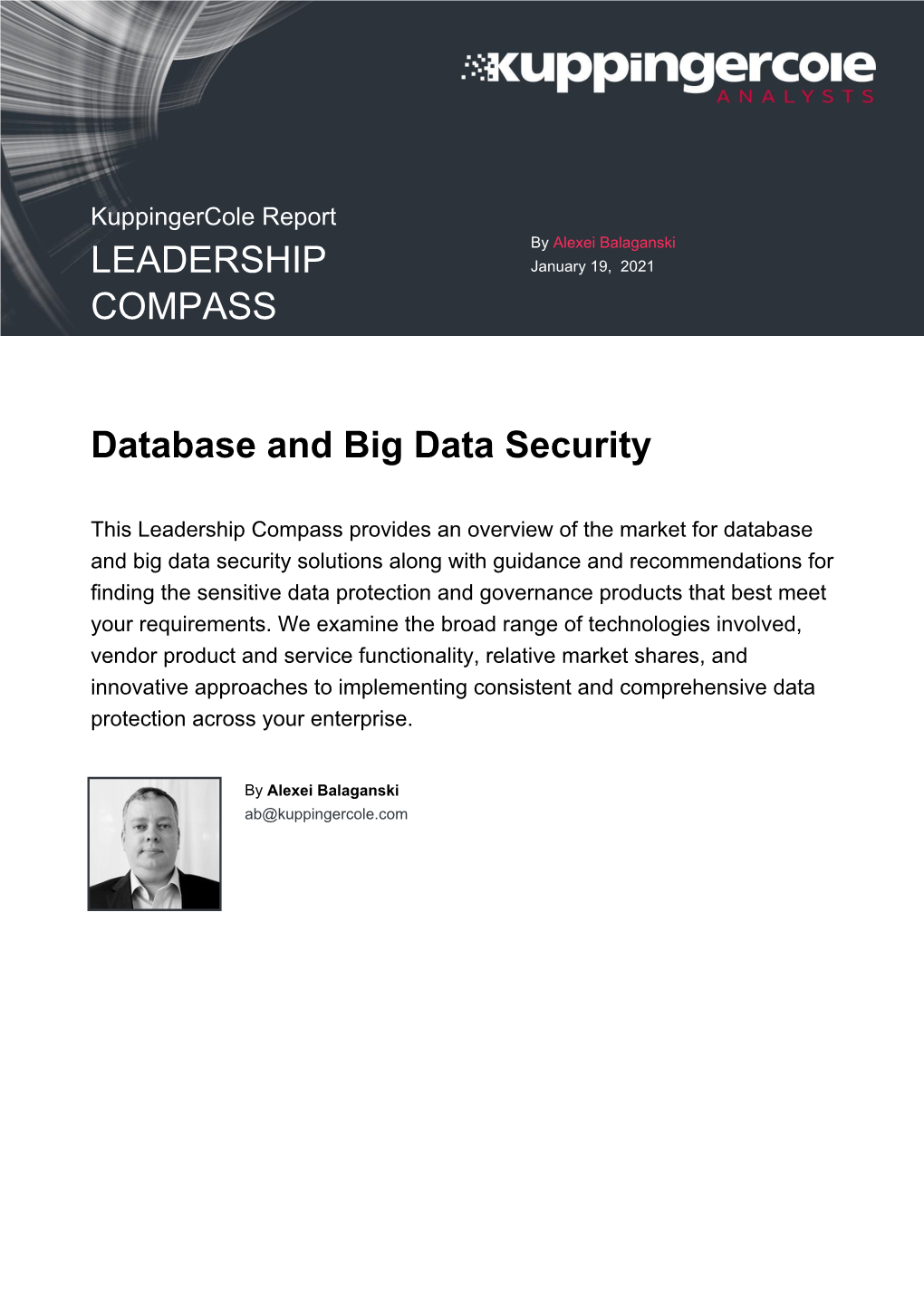 Leadership Compass: Database and Big Data Security