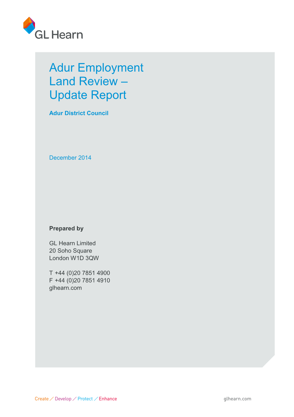 Adur Employment Land Review – Update Report