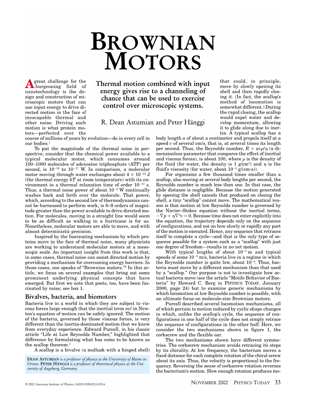 Brownian Motors