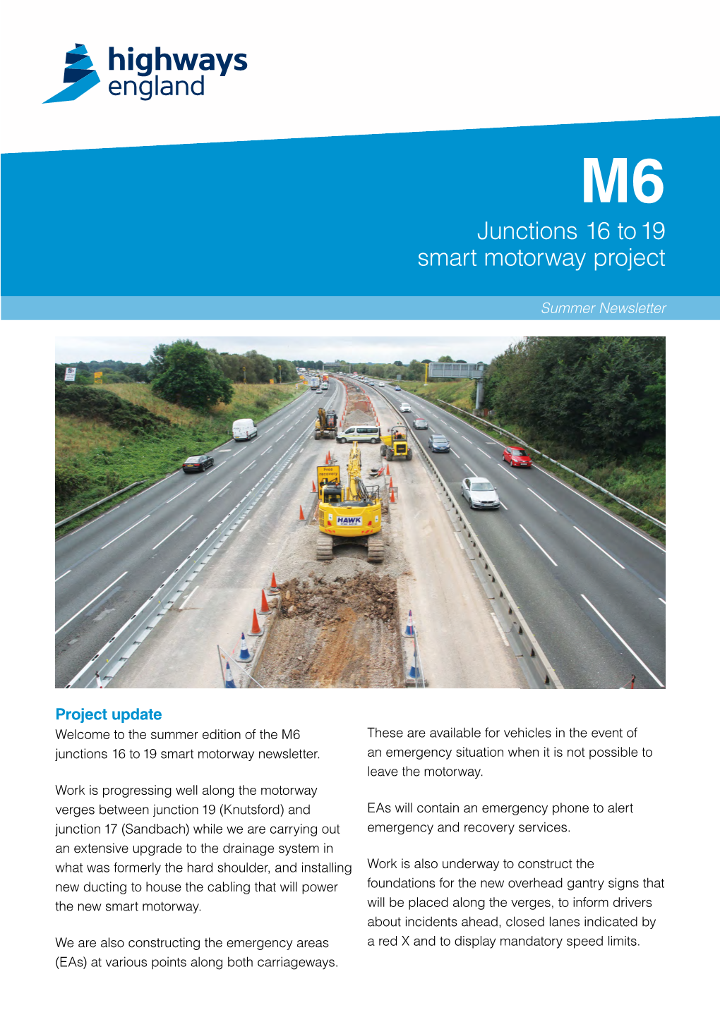 Junctions 16 to 19 Smart Motorway Project