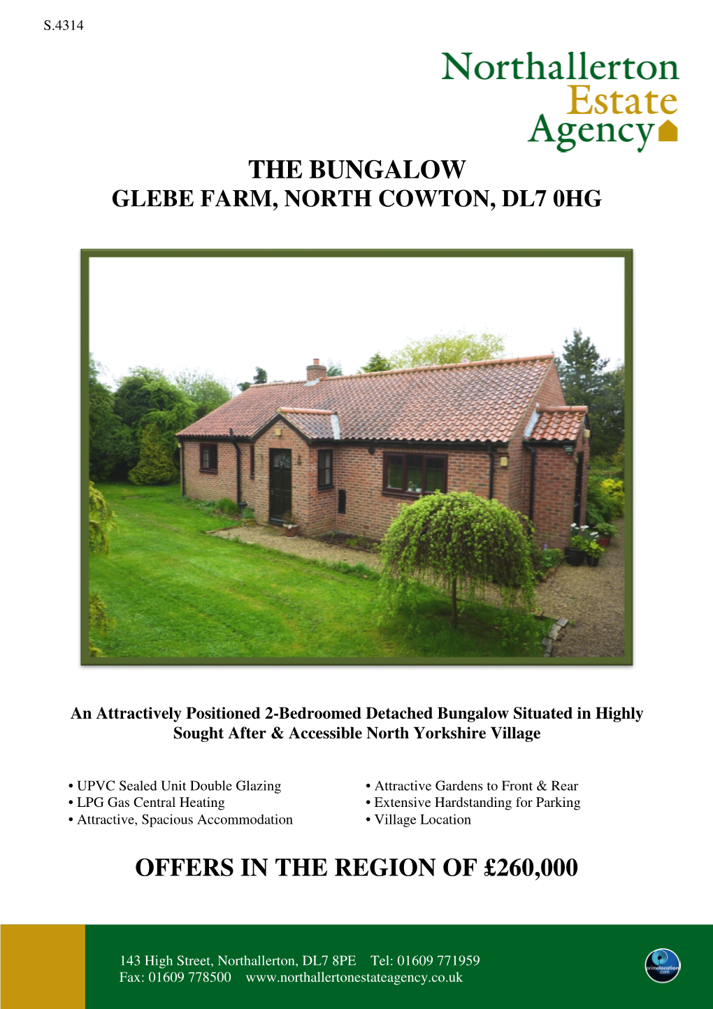 The Bungalow Glebe Farm, North Cowton, Dl7 0Hg