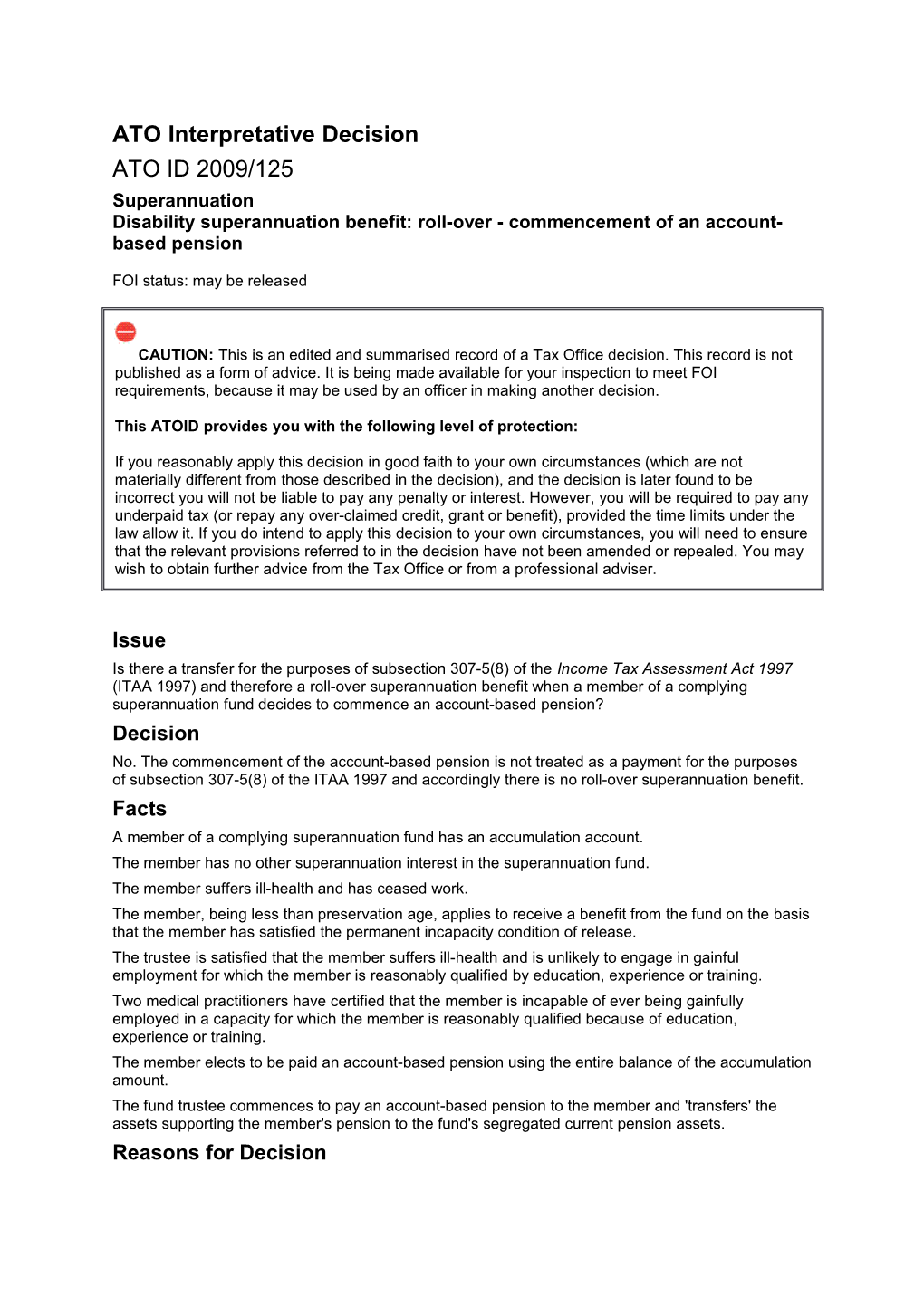 ATO Interpretative Decision