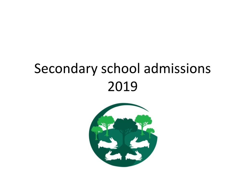 Secondary School Admissions 2018