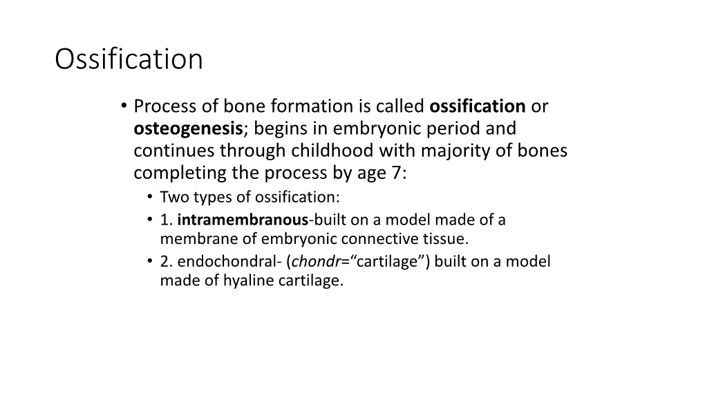 Intramembranous Ossification