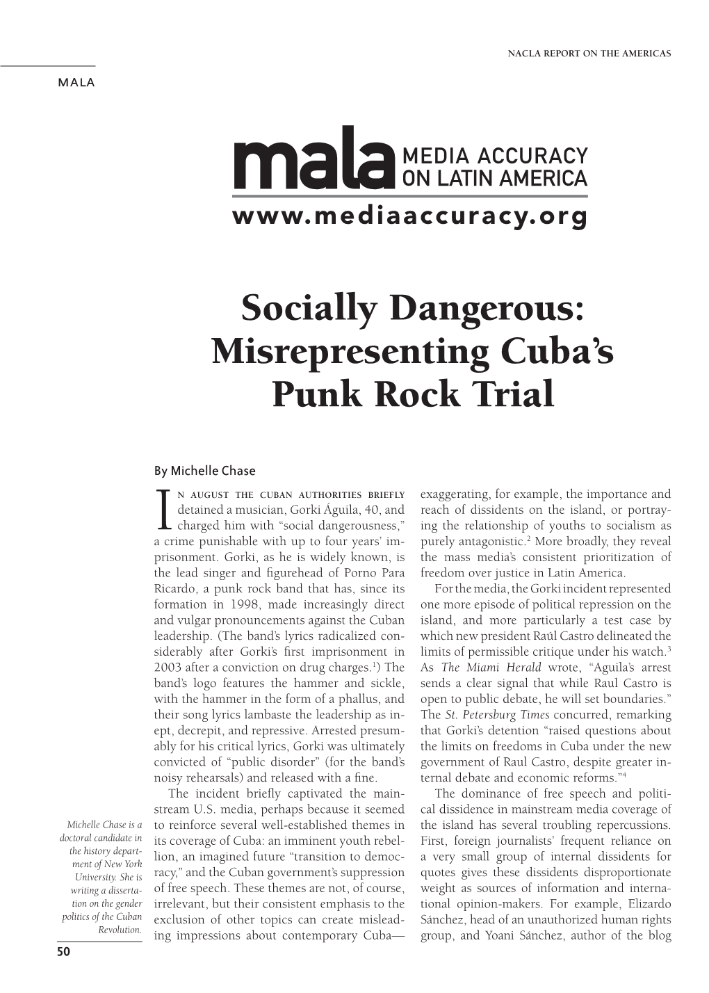 Misrepresenting Cuba's Punk Rock Trial