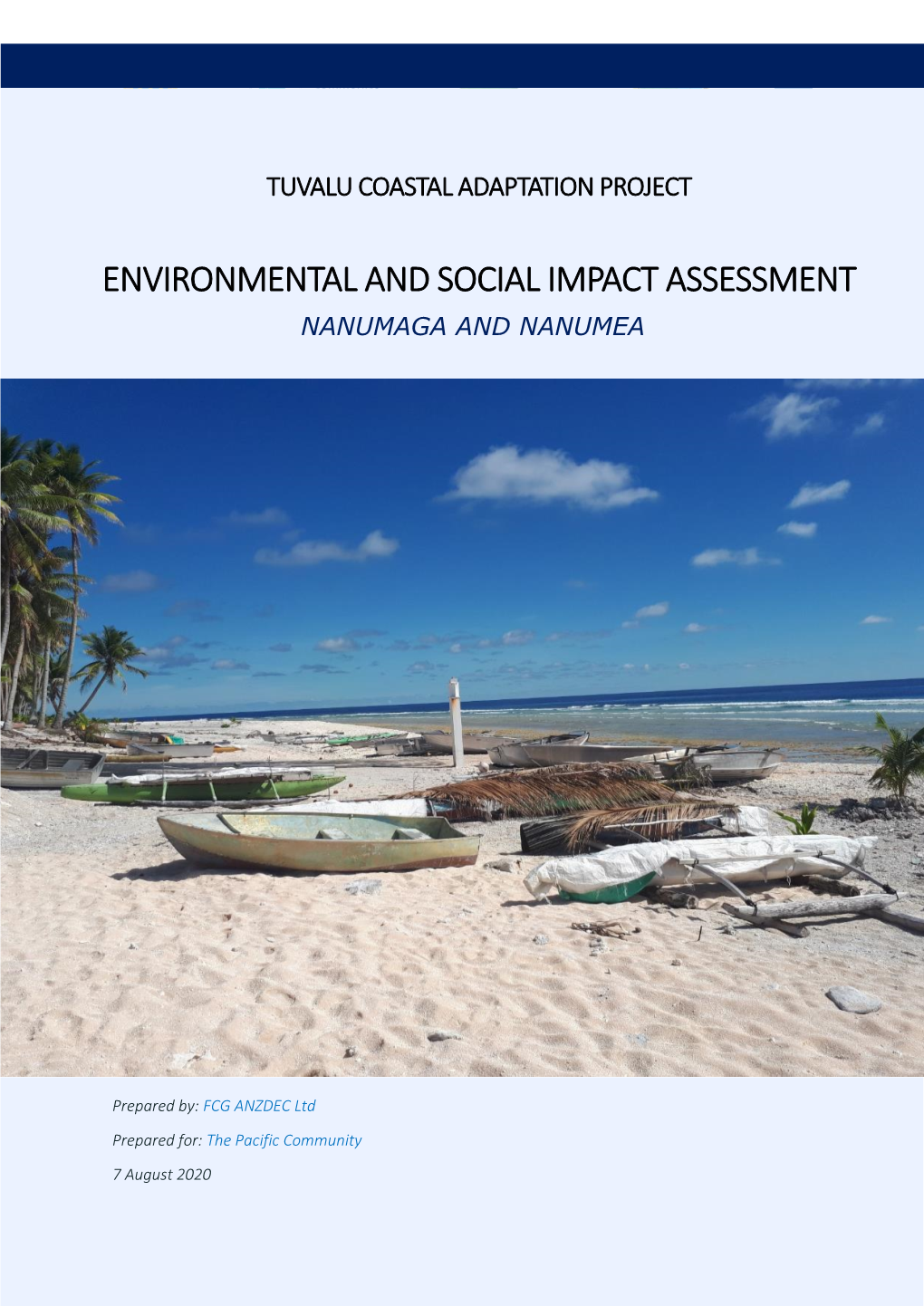 Draft ESIA: Nanumaga and Nanumea Tuvalu Coastal Adaptation Project