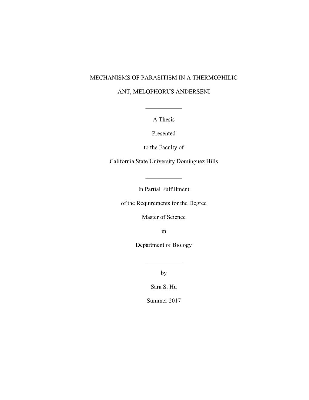 Mechanisms of Parasitism in a Thermophilic