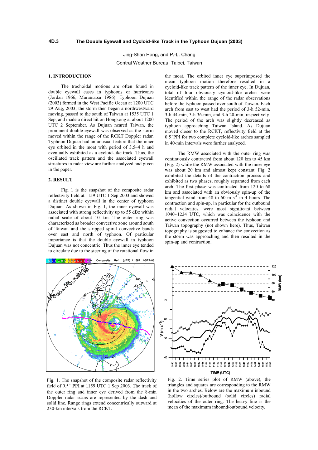 The Double Eyewall and Cycloid-Like Track in the Typhoon Dujuan (2003)