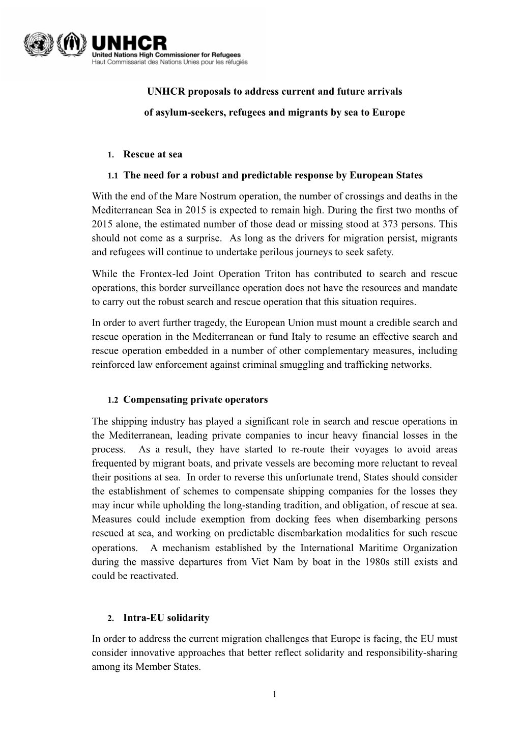 Letter to the EU on the Migration Initiative Annex 1 FINAL Rev-1