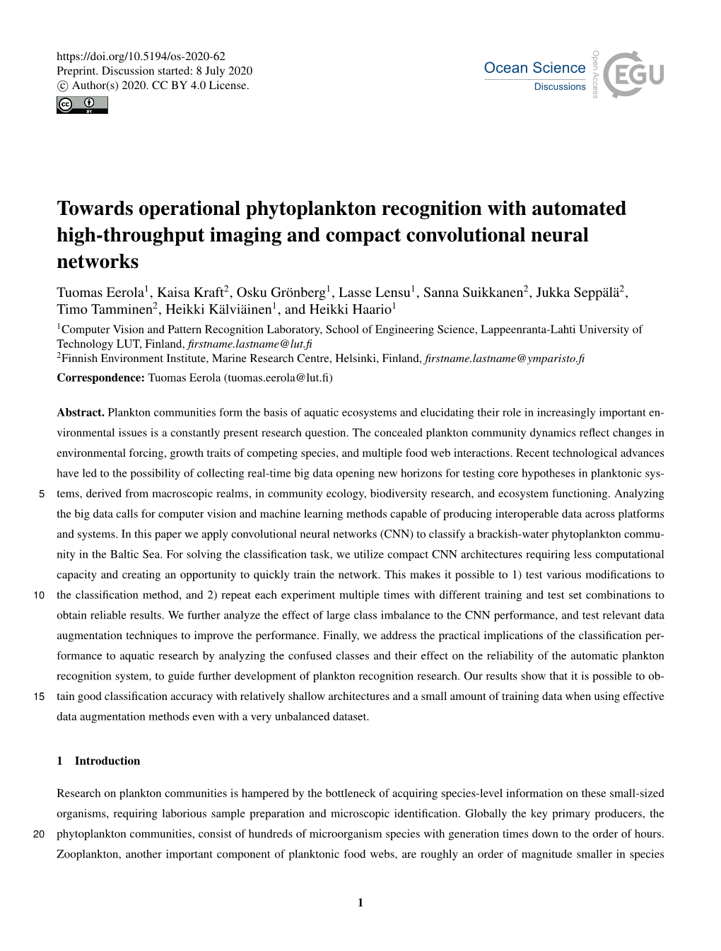 Towards Operational Phytoplankton Recognition with Automated High