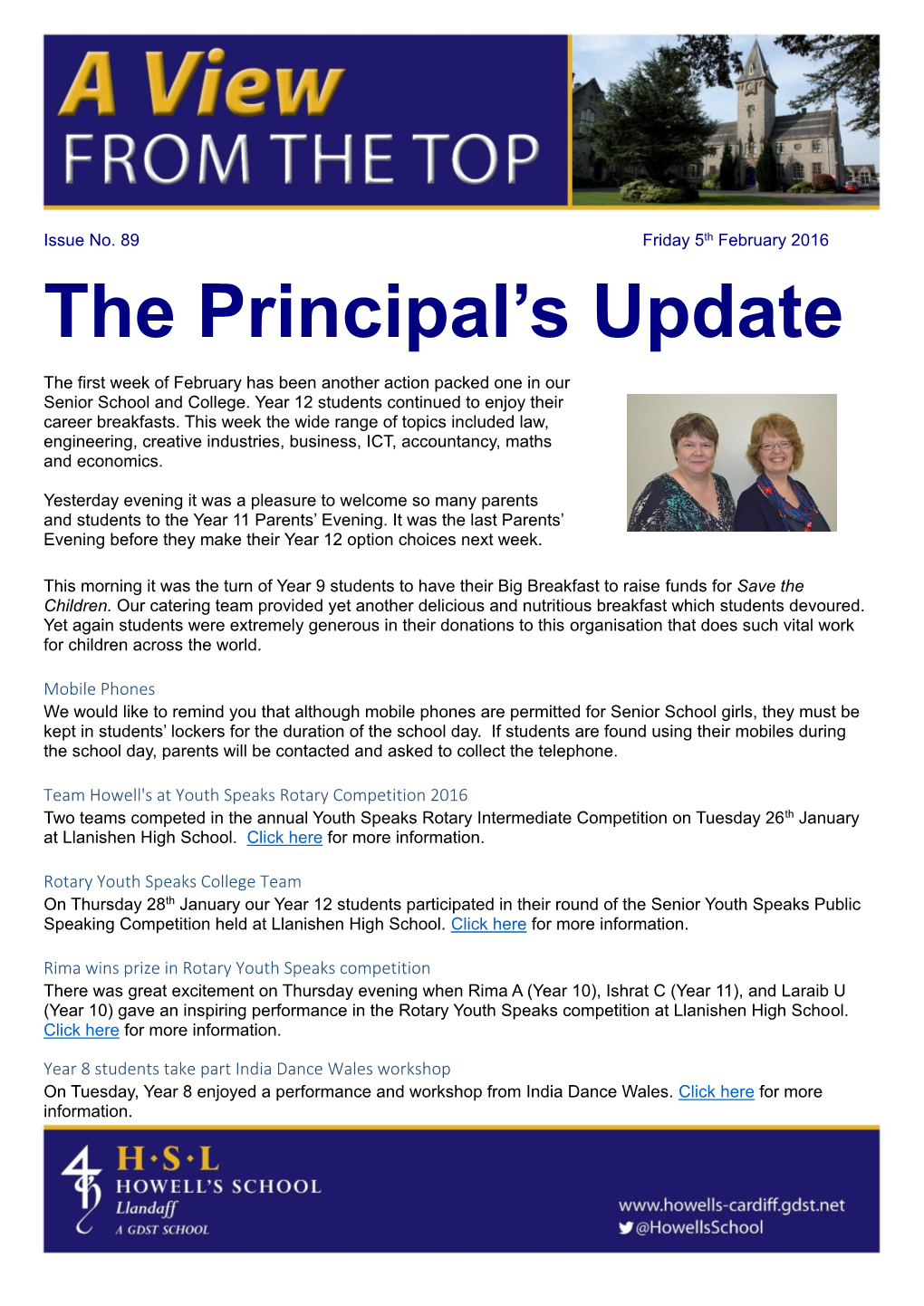 The Principal's Update