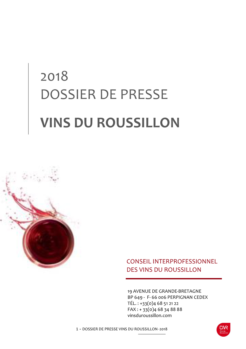2018 Dossier De Presse Vins Du Roussillon