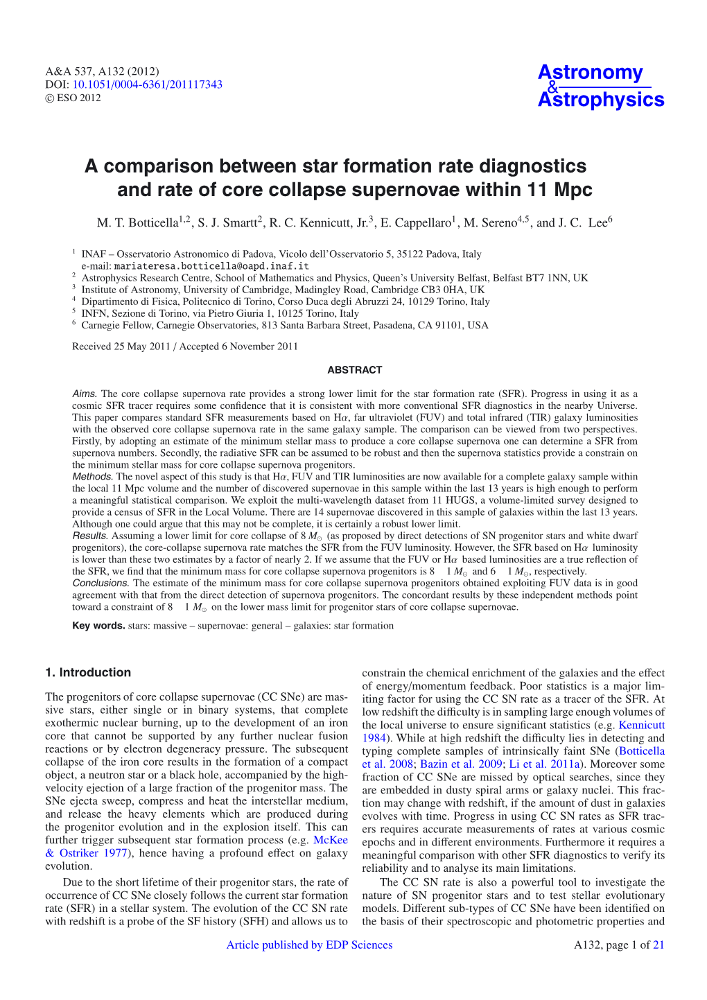 A Comparison Between Star Formation Rate Diagnostics and Rate of Core Collapse Supernovae Within 11 Mpc