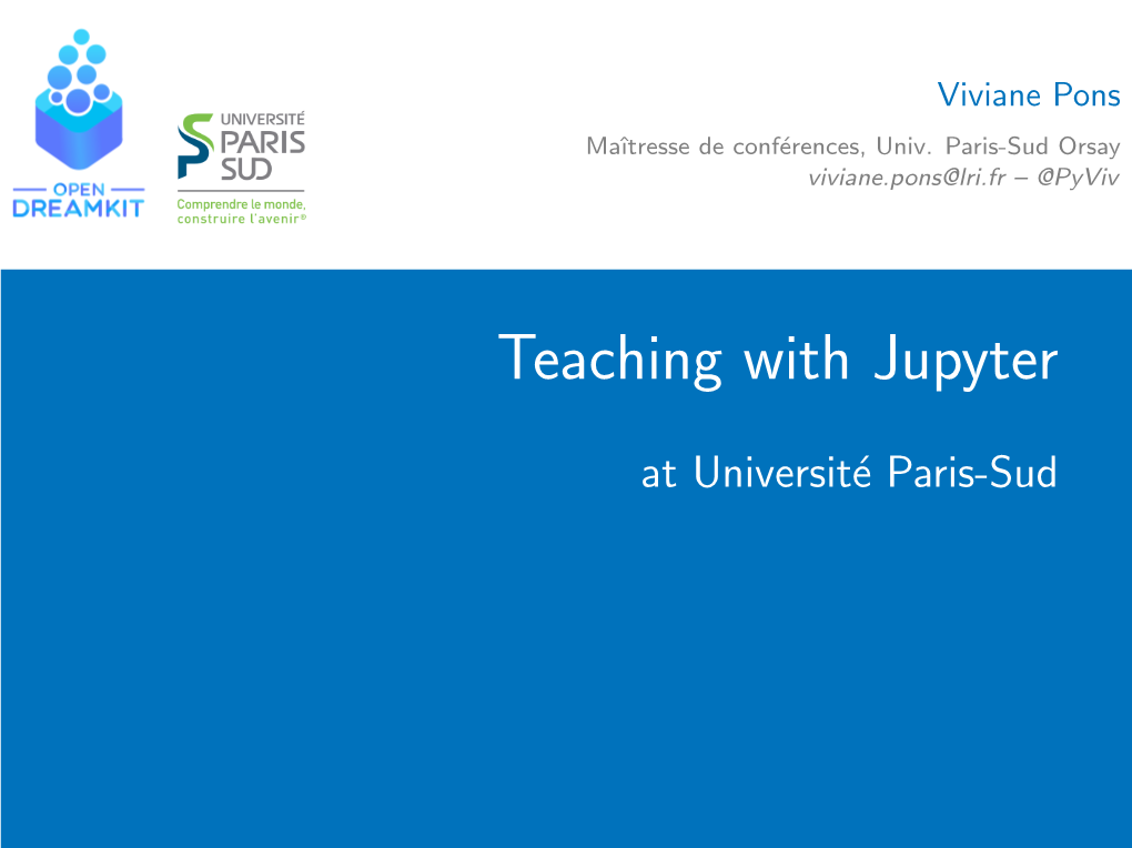 Teaching with Jupyter