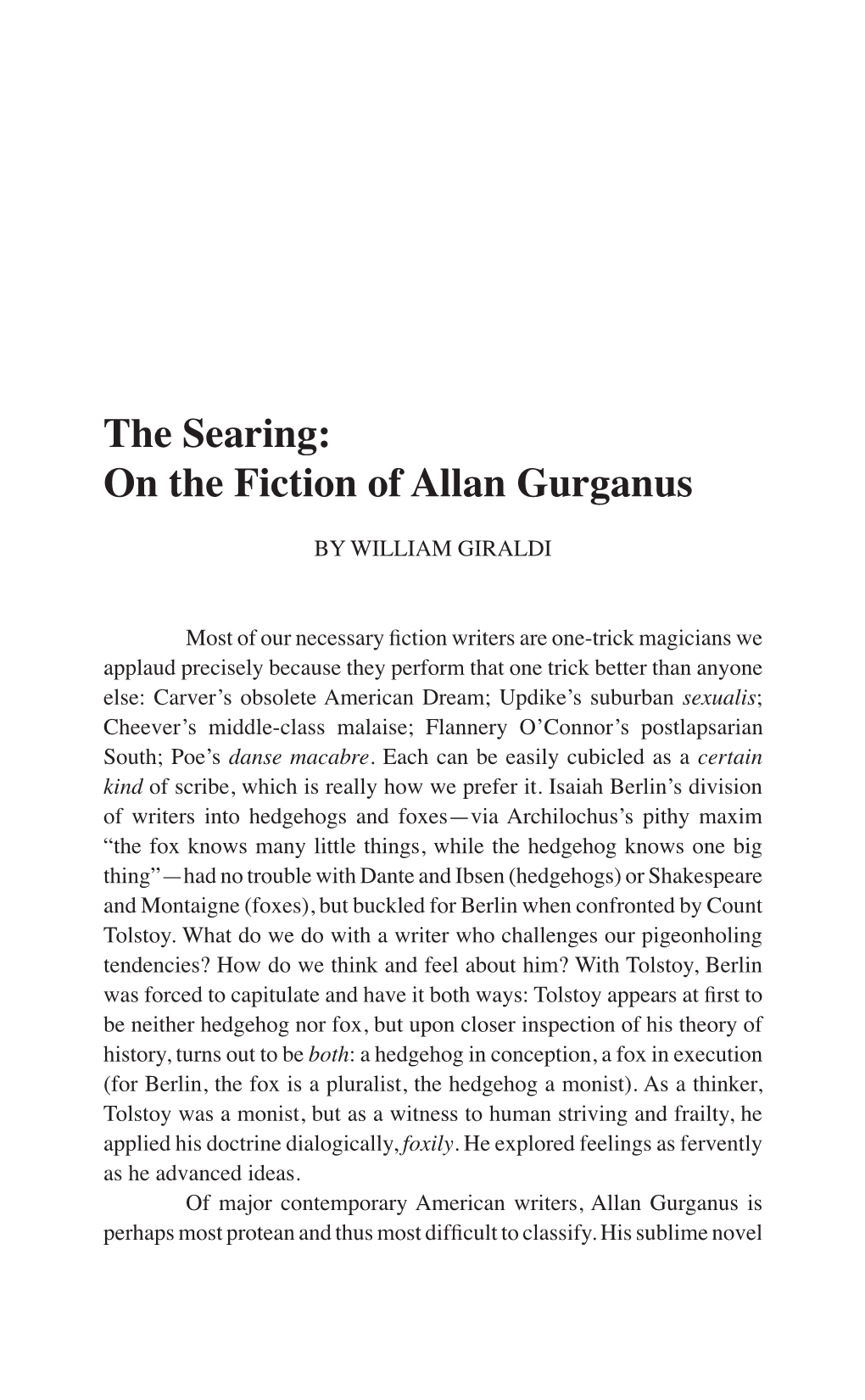 On the Fiction of Allan Gurganus 65