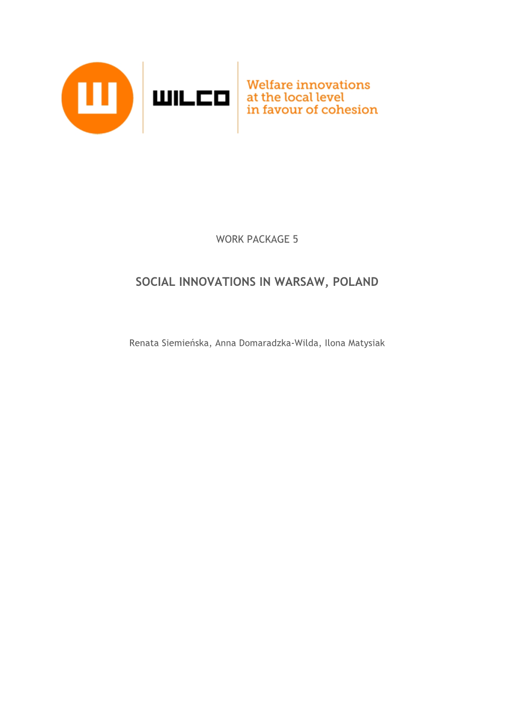 Warsaw Report in Innovations