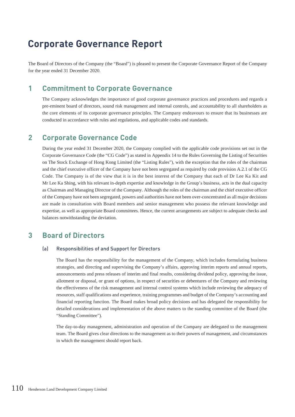 Corporate Governance Report