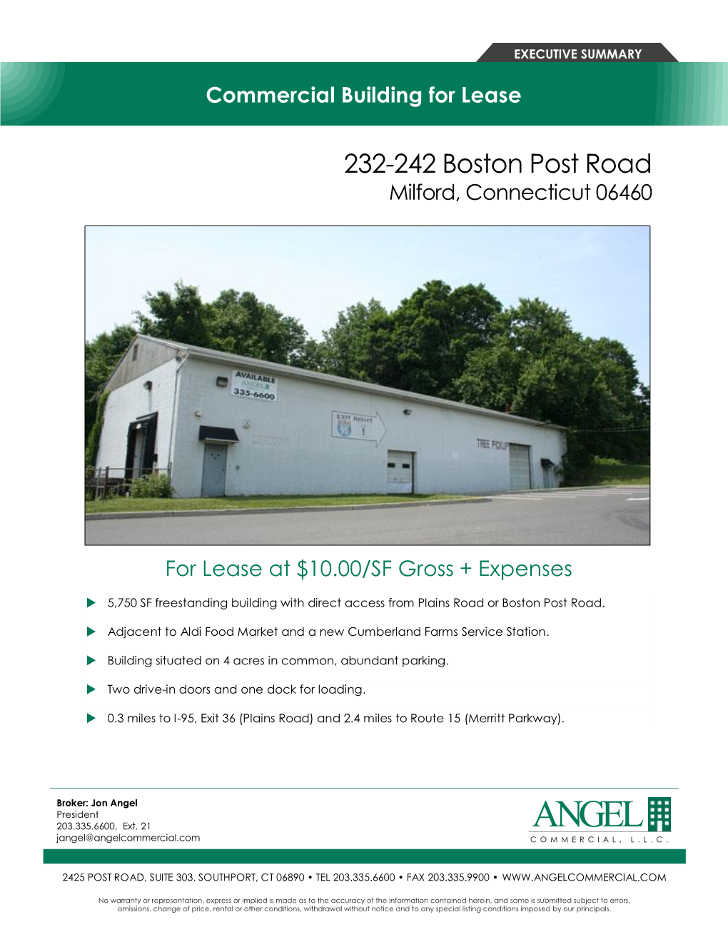 Executive Summay -232-242 Boston Post Road, Milford, CT