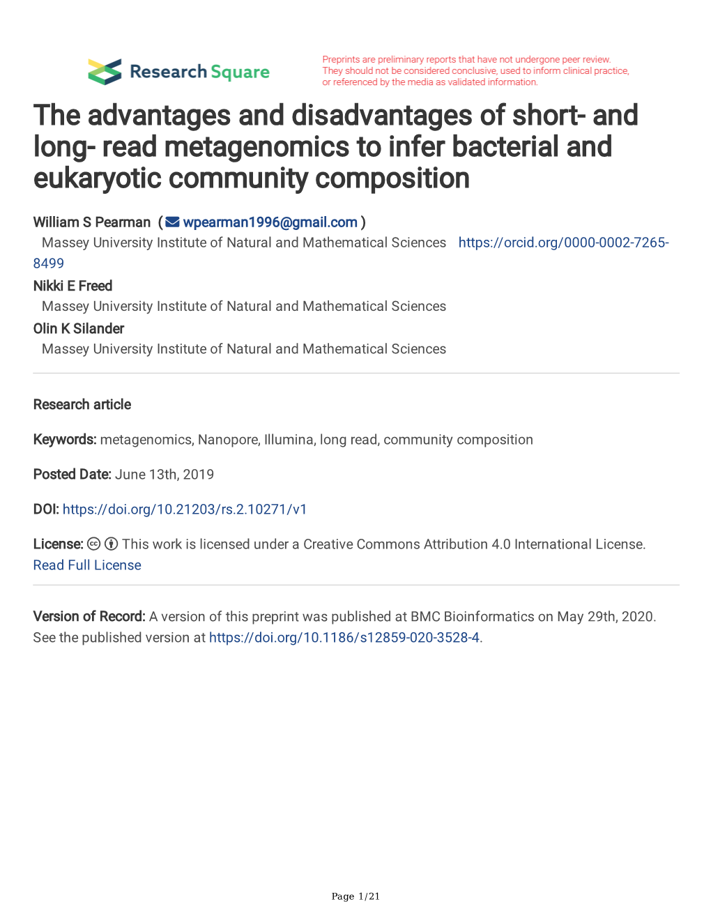 Read Metagenomics to Infer Bacterial and Eukaryotic Community Composition