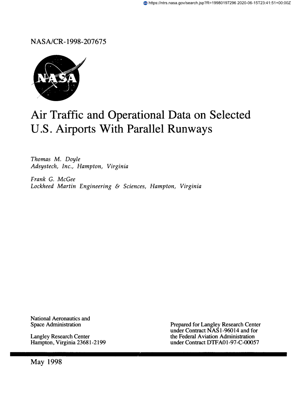 Air Traffic and Operational Data on Selected U.S. Airports with Parallel Runways
