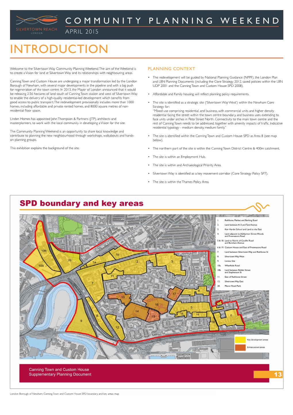 Community Planning Weekend APRIL 2015 INTRODUCTION